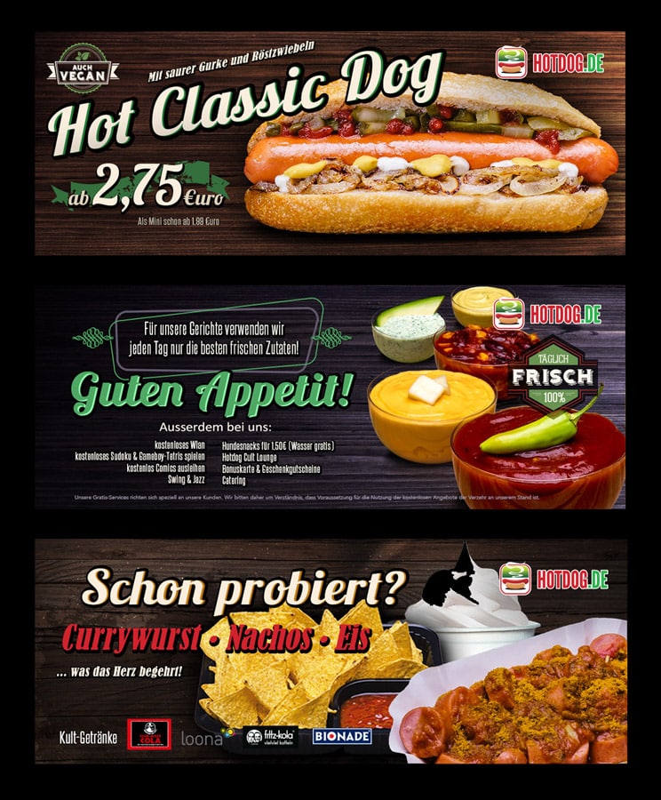 Banner ads for a food store