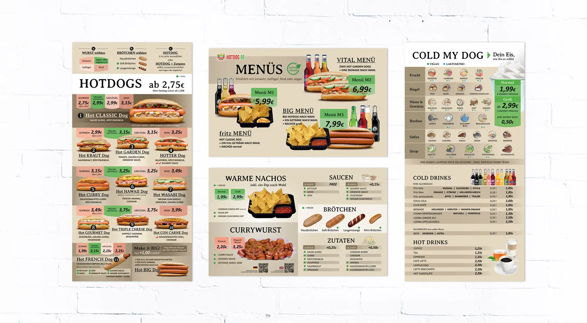 Print Design Menus for Hotdog.de by graphic designer Dorothea C
