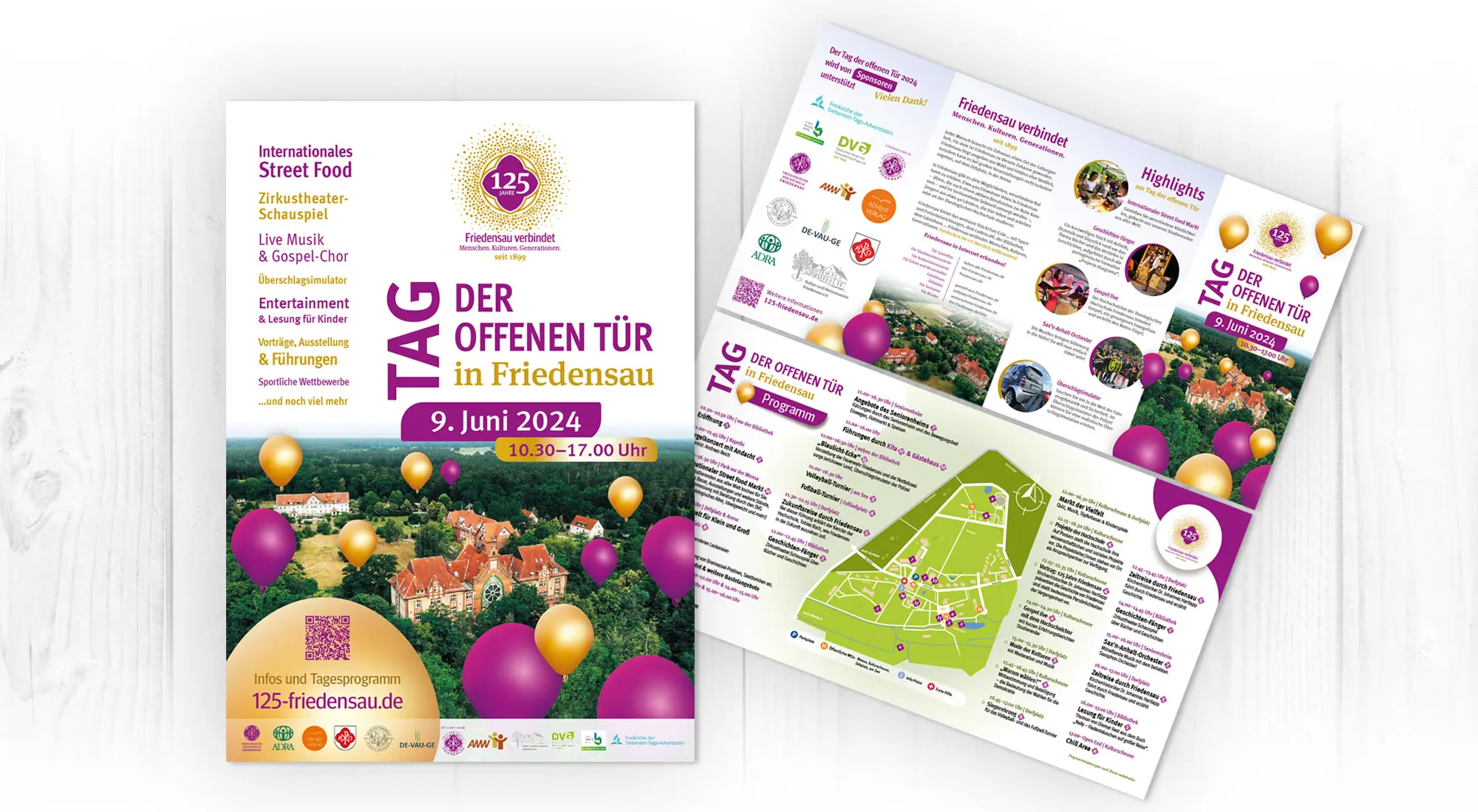 Print Design Folder and Poster for Friedensau Adventist University by Graphic Designer Dorothea C