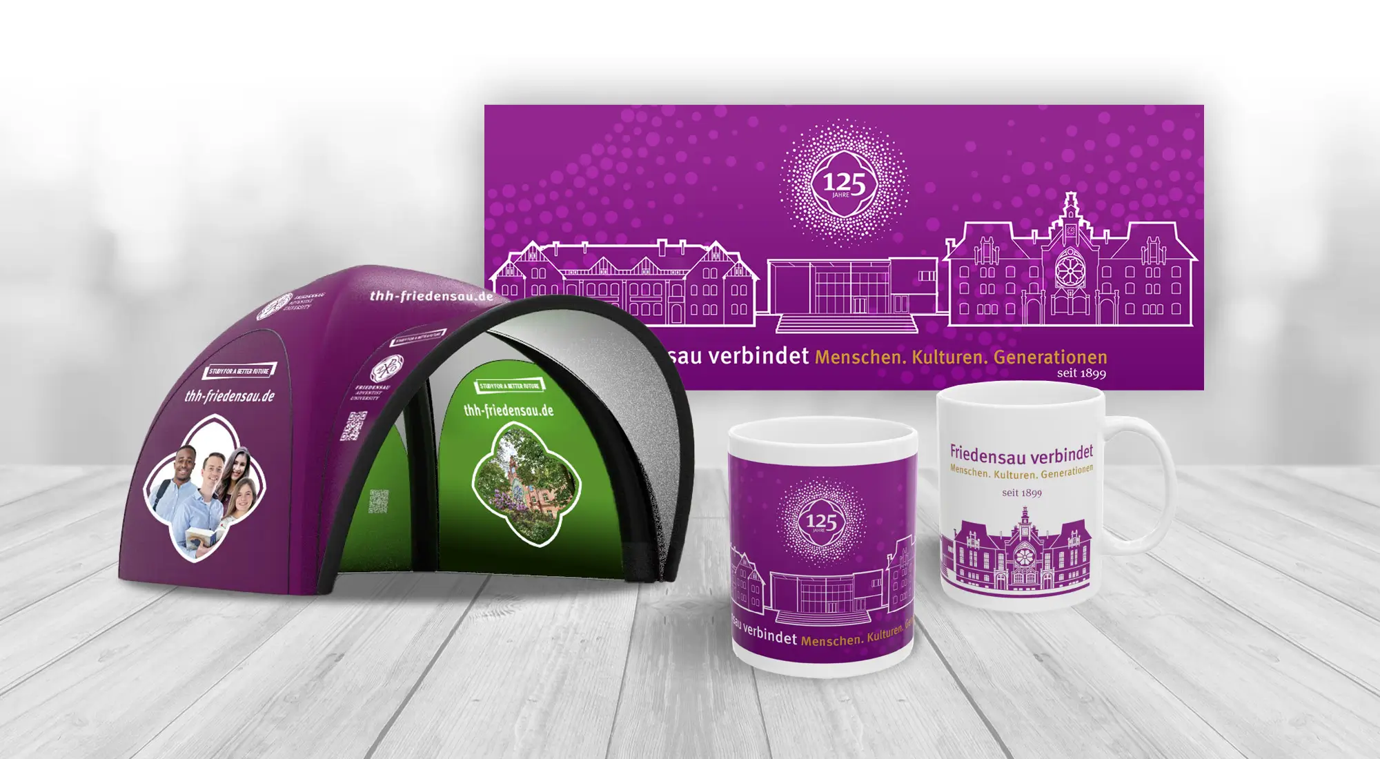 Print Design Advertising Material for Friedensau Adventist University by Graphic Designer Dorothea C