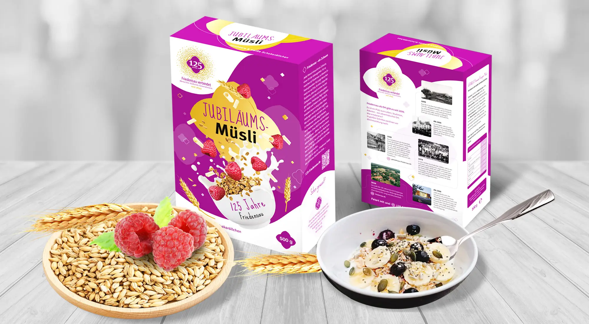 Print Design Cereal Packaging for Friedensau Adventist University by Graphic Designer Dorothea C