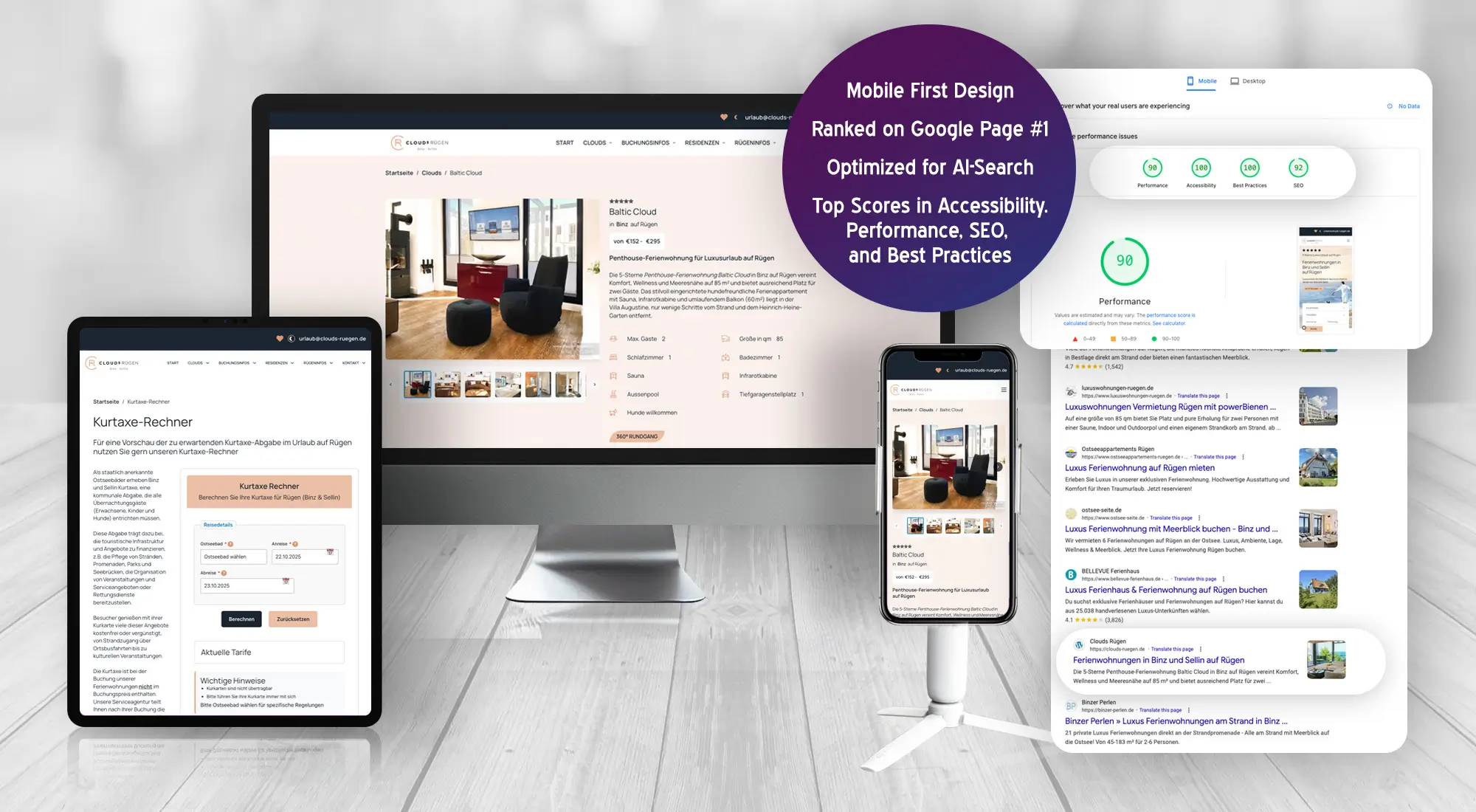 Web Design for Vacation Apartments by Graphic Designer Dorothea C